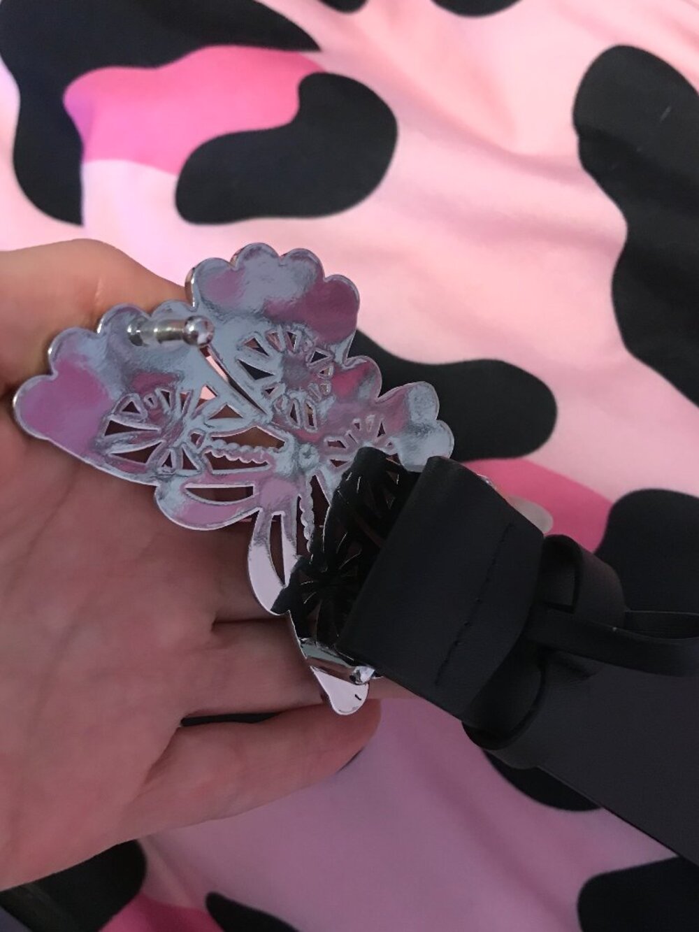 H&M (DIVIDED) Rhinestone Butterfly Buckle Belt - Picture 6 of 6